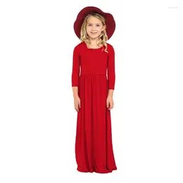 Girl Dresses Long Sleeve Kids Princess Beach Bohemian Maxi For Girls Casual Beachwear Dress Baby Gril Clothes