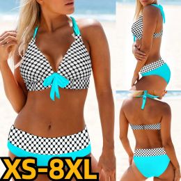 Set Women New Design Printing Swimwear Two Piece Set Swimming Suit Women High Waist Bathing Suit Bath Suit Loose Bikini Swimsuits