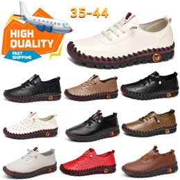 Athletic Shoes Gai Designer Casual Shoes Womans Mans Single Shoes Leather Soft Bottoms Flat Non-Slip 35-43 Loafers Slip-On