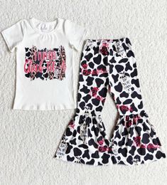 New Arrival Baby Girls Clothes Kids Sets Whole Children Clothing Farm Cow Print Girls Boutique Bell Bottom Outfits Spring Summ2113511