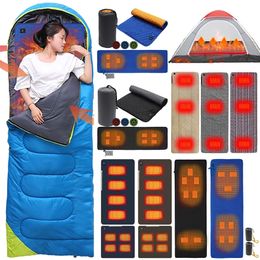 USB Heating Sleeping Mat Outdoor Electric Heating Pads 3-Level Adjustable Camping Tent Sleeping Mattress Thermalpad Foot Warmer 240223