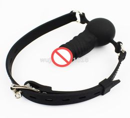 Full Silicone Open Mouth Gag BDSM Bondage Restraints Ball Gags Oral Fixation Sex Toy For Couple Adult Game2393345