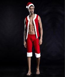 Sexy Christmas Lingerie for Men Men Christmas Costume Sexy Santa Claus Party Outfit with Hat Lingerie Set Christmas Xmas Costume258783877