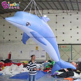 wholesale Outdoor Event Advertising Inflatable Hunging Dolphin Balloons Blow Up Cartoon Animal Models For Ocean Theme Decoration With Air Blower Toys Sports