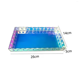 Plates Iridescent Acrylic Bathroom Tray Jewellery Display Holder Dessert Plate Vanity