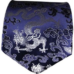 Luxury Ethnic Dragon Jacquard Ties Chinese style High End Natural Mulberry Silk GENUINE SILK Brocade Men standard Fashion Neckties233E