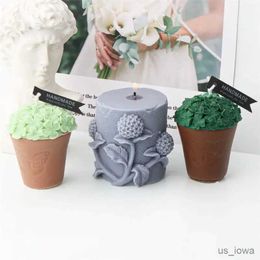 Candles Four leaf clover flowerpot candle silicone mold flower ball flower cake chocolate silicone mold soap mold resin mold home decor