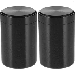 Storage Bottles 2 Pcs Metal Container With Lid Mini Tea Can Dried Fruit Jar Sealed Canister Travel