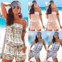 Designer Clothing 2024 new summer fashion strapless one shoulder printed jumpsuit clothing jumpsuit plus size jumpsuits amp rompers jumpsuits for womenKYK9