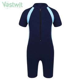 Swimwear Kids Boys Girls Wetsuit Children Diving Suits Swimwear Girls One Piece Short Sleeve Surfing Swimsuits Girl Bathing Suit Wetsuits