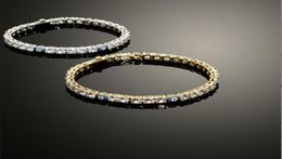 Evil Eye Tennis Bracelet Hip Hop Bracelets for Women Blue Stone Beads Bracelet Mens Jewellery7772646