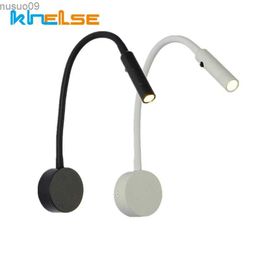 Wall Lamp Modern LED Reading Wall Lamp 1W/3W Flexible Hose Bedside Wall Mounted Sconce Bedroom Study Book Wall Light With Switch AC85-265V