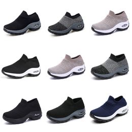 Men Women Running shoes GAI triple white black grey dark blue sneaker sport Mesh breathableplatform Shoes Six
