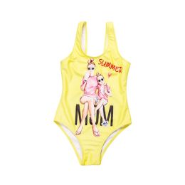 Swimwear Mom And Kids Girls Swimwear Swimsuit 2022 Yellow Cute Swimming Suit Summer Children Monokini Baby Kids One Piece Swimsuits XA011