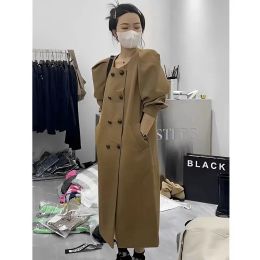 Trench Women Windbreaker Coats Tops Overcoat Casual Cardigans Jackets Retro Y2k Korean Style Outwear Ladies Long Trench Winter Dresses