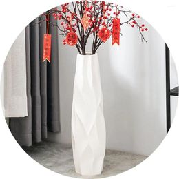 Vases Large Floor Ceramic Tall Vase 28 Inches Home Decorations White Modern Flower For Office Freight Free Room Decor