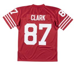 Stitched football Jersey 87 Dwight Clark 1981 red white mesh retro Rugby jerseys Men women youth S-6XL