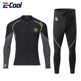 Swimwear 1.5mm 3mm Men Wetsuit Neoprene Scuba Diving Suit Onepiece Zipper Thickened Warm Spearfishing Swimwear Kayak Surfing Swimsuit