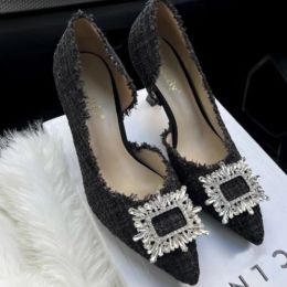 Dresses New Design Rhinestones Women Pumps Spring Fashion Pointed Toe Female Shallow High Heel Elegant Women's Work Shoes Dress Shoes