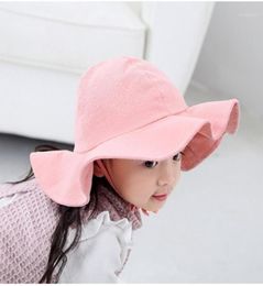 yuxic Summer Baby Hat Girls Beach Sun Hat Cotton Princess Babe Bucket Caps Lovely Lace Adjustable Size Baby Panama19487486