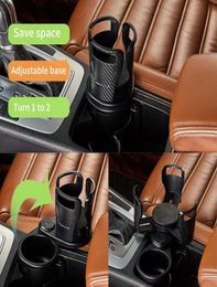 Foldable Car Dual Cup Holder Adjustable Cup Stand Sunglasses Phone Organiser Drinking Bottle Holder Bracket Car Styling8599687