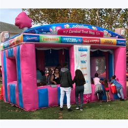 Customized 6x4x3.5mH (20x13.2x11.5ft) concession stand tent inflatable candy floss ticket changing booth ice cream popcorn cold drink sell room balloon with blower