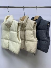 Coats Women's Cashmere Sequined Down Jacket Italian B*C Winter Woman Casual Keep Warm Vest Sense Of Luxury 2023