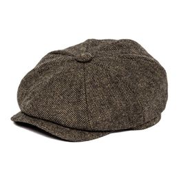 BOTVELA Men 8 Piece Wool Blend Newsboy Flat Cap Gatsby Retro Hat Driving Caps Baker Boy Hats Women Boina Khaki Coffee Brown 005 20296F