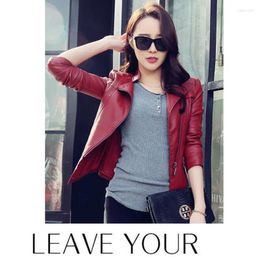 Women's Leather VOLALO Moto Coat 2024 Spring Winter Women Short Slim Cool Lady PU Jackets Sweet Female Zipper Faux Femme Outwear