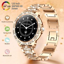 2024new Fashion Women Smart Watch 360*360 HD Screen Sports Bracelet Custom Dial Heart Rate Voice Call Smartwatch for Android IOS