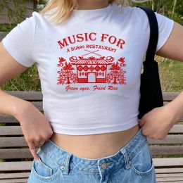 T-shirt Cute Sushi Baby Tee Music for A Sushi Restaurant Shirt Love on Tour Shirt As It Was Women Y2k Graphic Tee Vintage Crop Tops