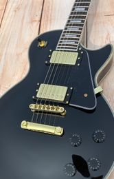 Chitarra elettrica personalizzata, bellezza nera, accessori dorati, in stock, spedizione gratuita