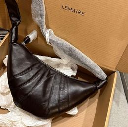 designer bag Lemaire Cow Horn Bag Soft Sheepskin Shoulder Oblique Cross Dumpling Genuine Leather Underarm