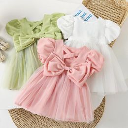 Girl Dresses 1 2 3 4 5 6 Years Baby Girls Dress Summer Chiffon Cute Big Bow Little Princess Christmas Birthday Party Gift Kids Clothes