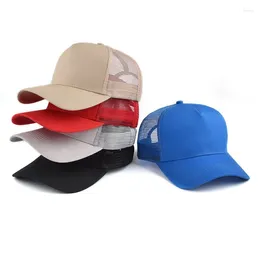 Ball Caps Baseball Cap Men Women Cotton Mesh Breathable 5 Panel Snapback Hat For Outdoor Sport Solid Casual Casquette Sun Visor