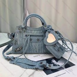 Designer Bag woman Motorcycle bag denim leather Tote bag Shoulder Bag Mirror purse designer luxury handbag crossbody bags