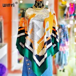 Cover-up WINYI 2023 high quality Africa Fashion Blogger Recommend Popular printed Kaftan Maxi dresses Loose Summer Beach Bohemian jacket