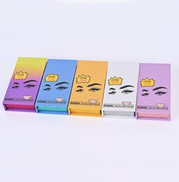 Empty Mink Lash Eyelashes Packaging Box White Blue Yellow Purple 5 Colours for Choose Eyelash Whole6631211