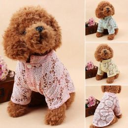 Dog Apparel Soft Pet Clothing Stylish Lace Hollow Design Clothes For Summer Comfort Breathable With Fabric Small