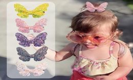 New Baby Barrettes Glitter Girls Butterfly Accessories Hairpins 20pcslot Cute Kids Hair clips4123683