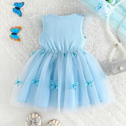 Girl Dresses Toddler Baby Ruffle Sleeveless Butterfly Tulle Dress Princess Birthday Party