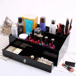 New luxury Large capacity multifunctional storage tray cosmetics storage box fashion Jewellery makeup box designer logo Eyebrow pencil Makeup brush Lipstick box