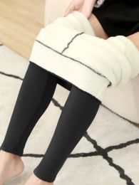 Leggings ATHVOTAR Winter Women Leggings Velvet Warm Pants Hight Waist Leggings Women Solid Color Legging Keep Warm Stretchy Legging