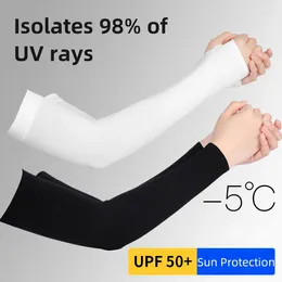 Ball Caps UV Solar Arm Sleeves Women Men Cycling Long Driving Cover Summer Cool Silk Sun Protection Fingerless