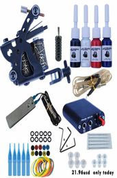 Permanent Makeup Machine Tattoo Kits 8 Wrap Coils Guns Tattoo Machine Set Black Pigment Sets Power Supply 1316841