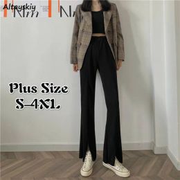 Capris Vintage Pants Women Chic New Spring Fashion 4XL Elegant Office Lady Flare Trouser High Waist Ulzzang Femme Bottom Ins Hot Sale