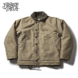 Vintage Bronson USN N1 Deck Jacket WW2 Military Uniform Motorcycle Mens Coat 3 Colors 240305