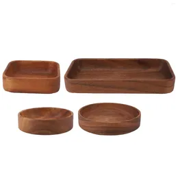 Plates Fruit Serving Bowl Durable Lightweight Wood Portable Stylish Versatile Easy To Clean For Home