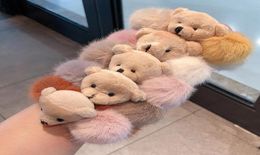 Oaoleer Cute Bear Furry Elastic Hair Bands Korean Lovely Colorful Headbands Rope Tie Holder For Women Girls Fur Accessories 30pcs5189883