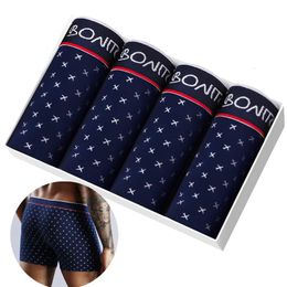 4pcs Boxers Mens Panties Underpants Man Boxer Underwear Cotton for Male Underpants Man Cotton Large Size Lot Soft 240305